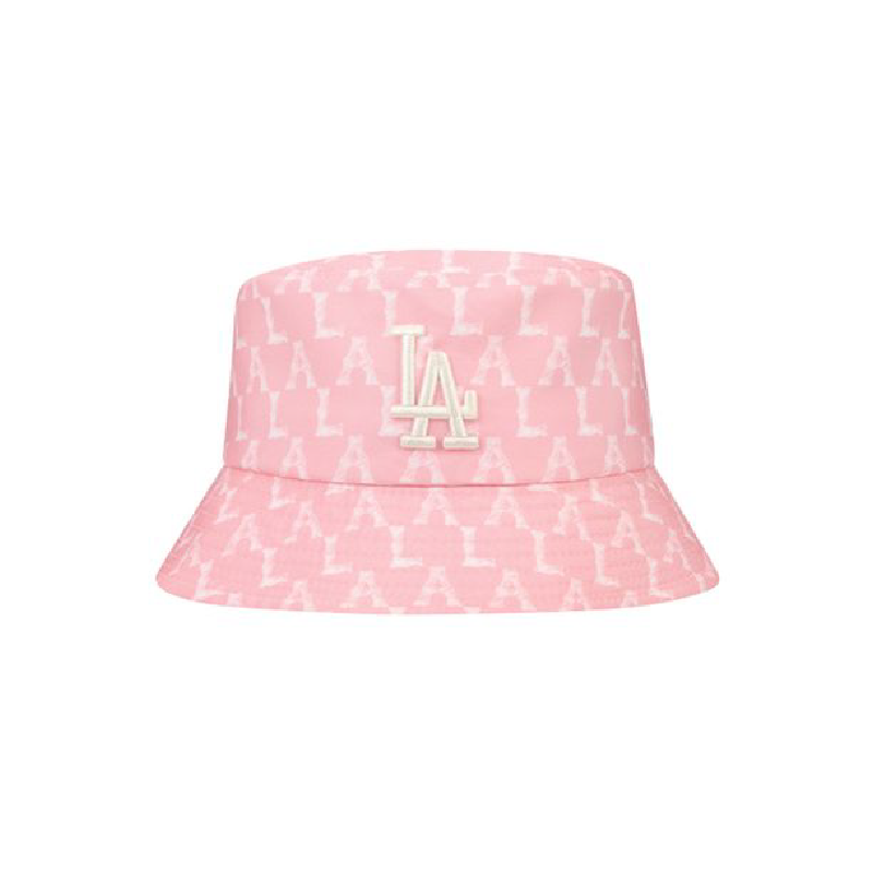 Nón MLB Bucket Hat Crayon Monogram LA Dodgers Màu Hồng