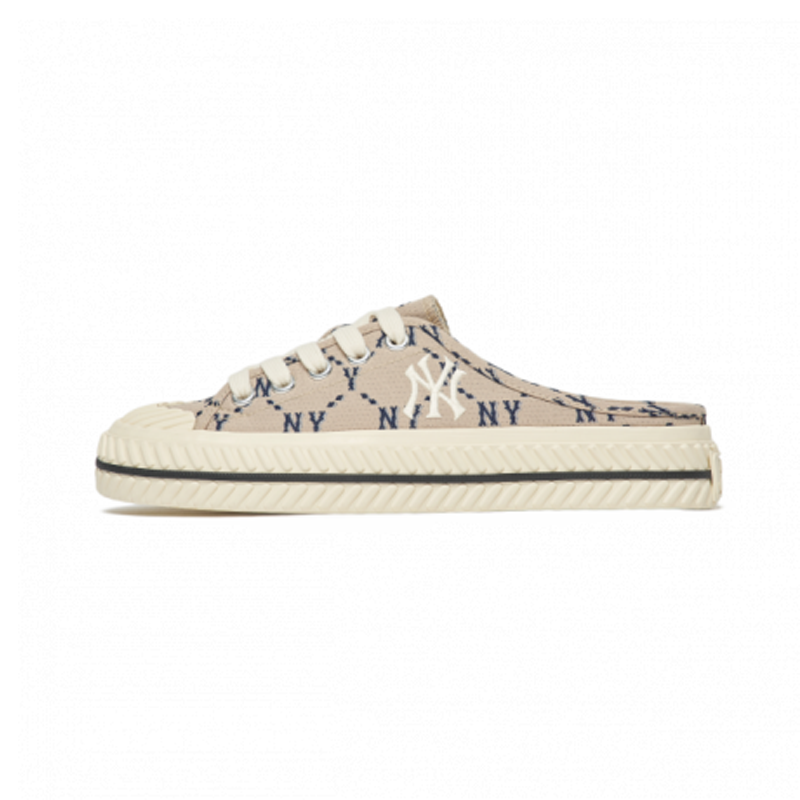 Giày MLB Mule Dia Monogram New York Beige 