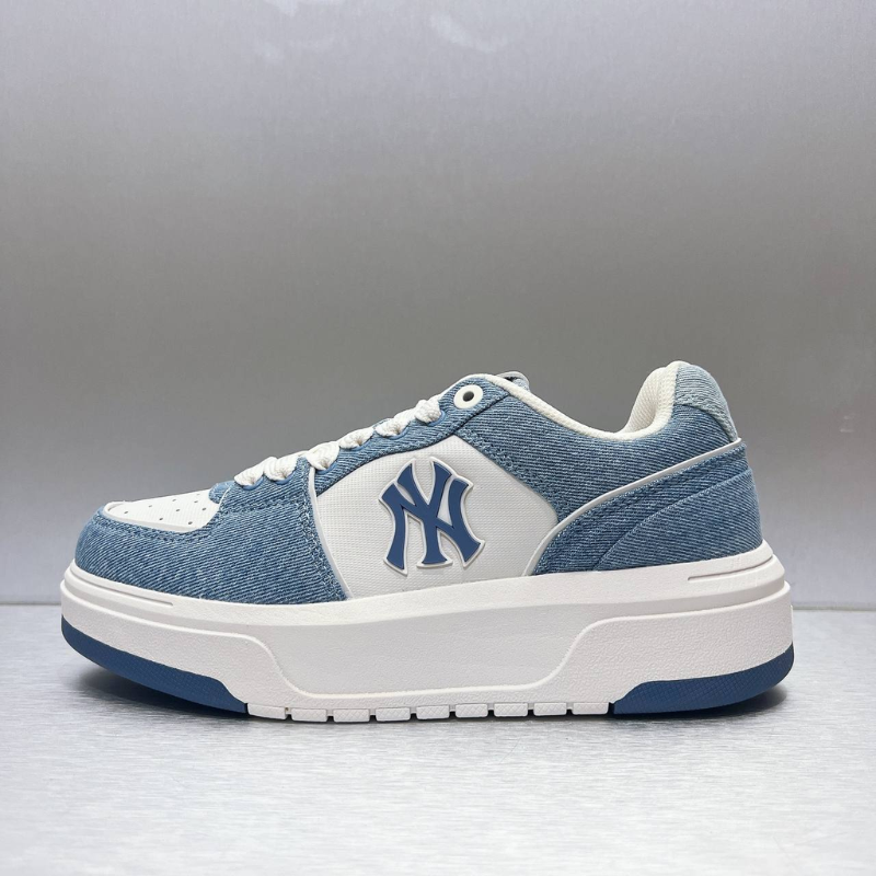 Giày MLB Korea Chunky Liner Denim Basic New York Yankees Blue