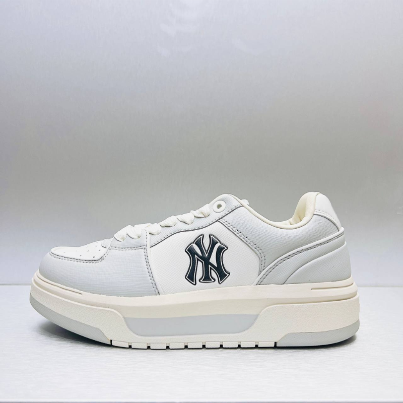 Giày MLB Korea Chunky Liner SL Saffiano New York Yankees Grey