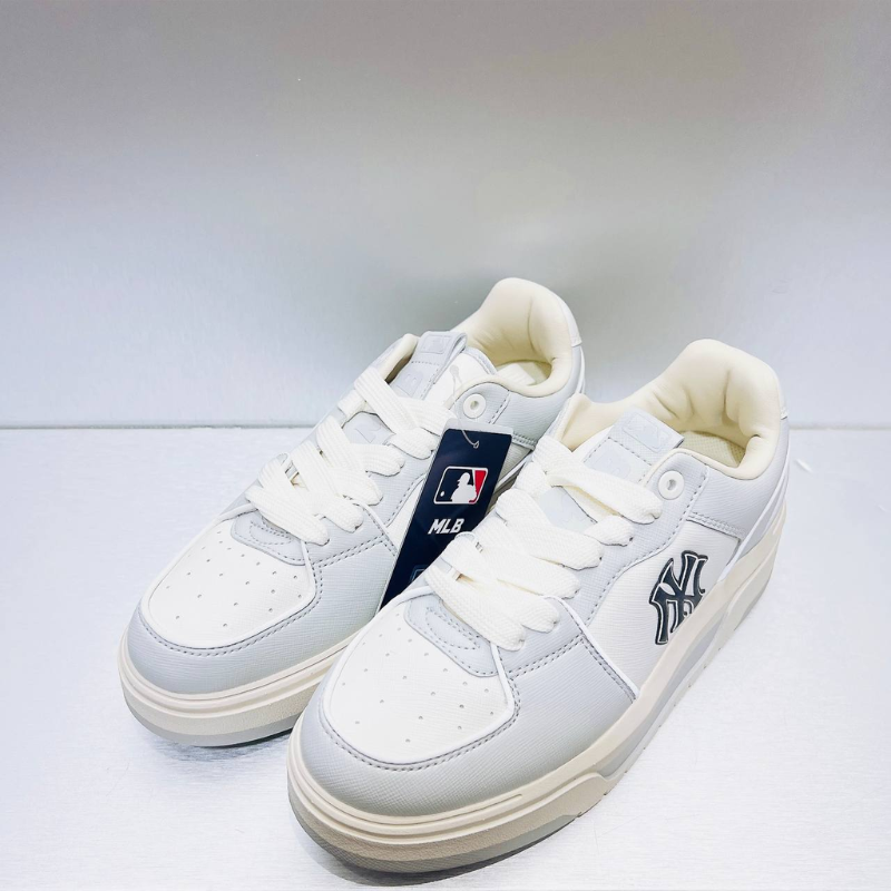 Giày MLB Korea Chunky Liner SL Saffiano New York Yankees Grey