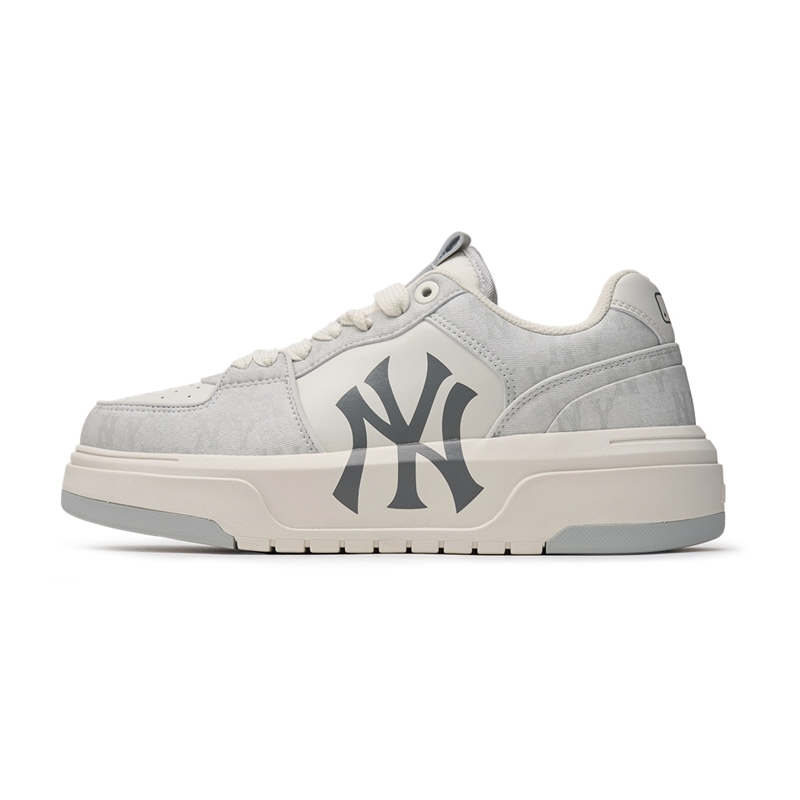 Giày MLB Korea Chunky Liner Denim Classic Mono New York Yankees Grey