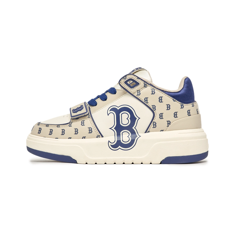 Giày MLB Korea Chunky Liner Mid Classic Monogram Boston Red Sox L.Beige