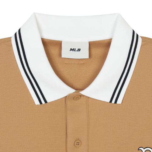 Áo Polo MLB Korea Short Sleeved Boston Red Sox Camel