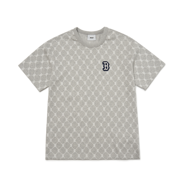 Áo Thun MLB Diamond Monogram Boston Red Sox Melange Grey