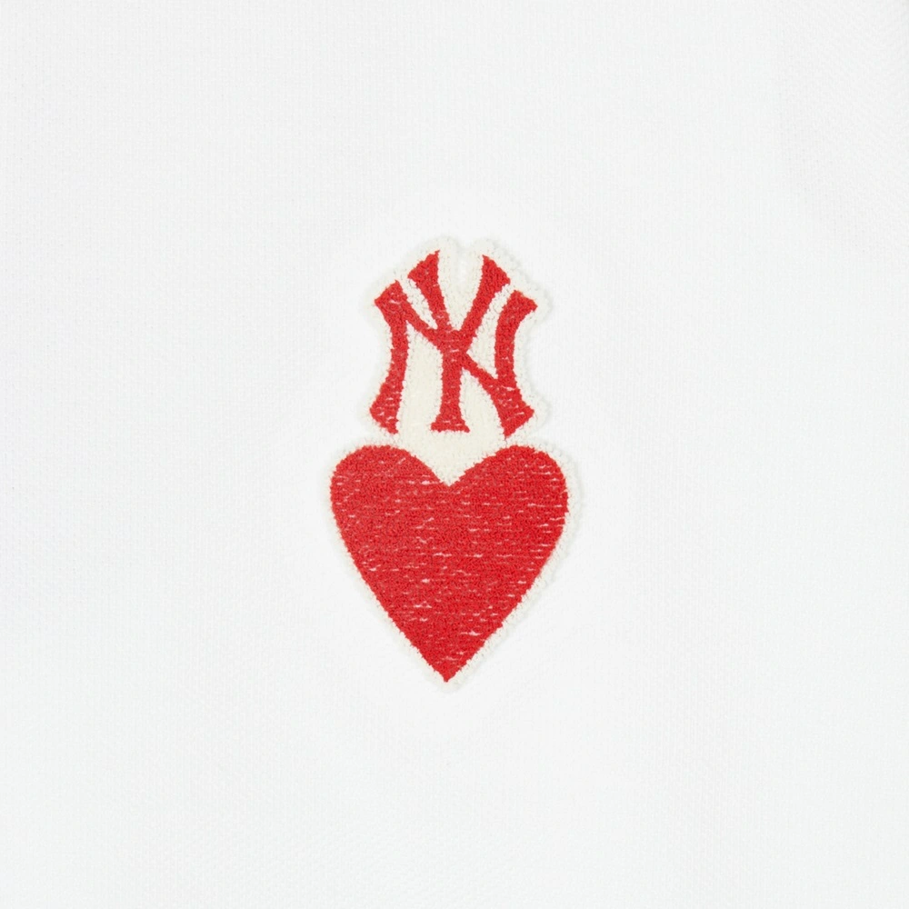 Áo Croptop MLB Korea Women's Heart New York Yankees White