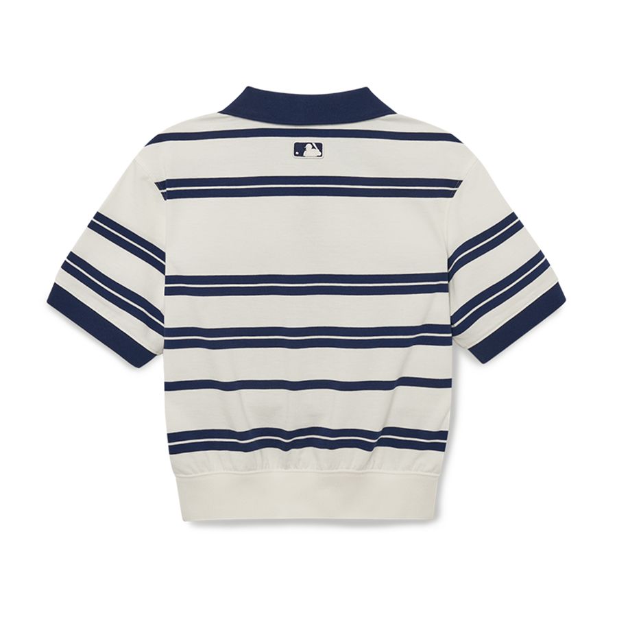 Áo Polo MLB Varsity Striped Crop Collar T-Shirt Boston Red Sox