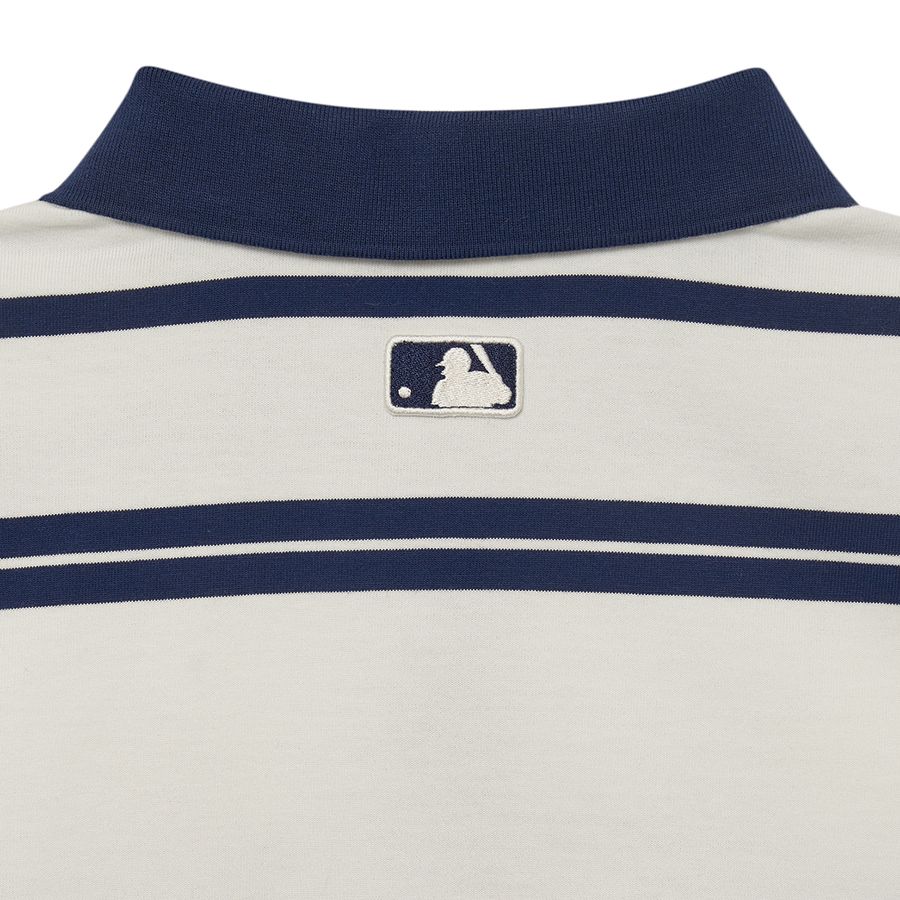 Áo Polo MLB Varsity Striped Crop Collar T-Shirt Boston Red Sox