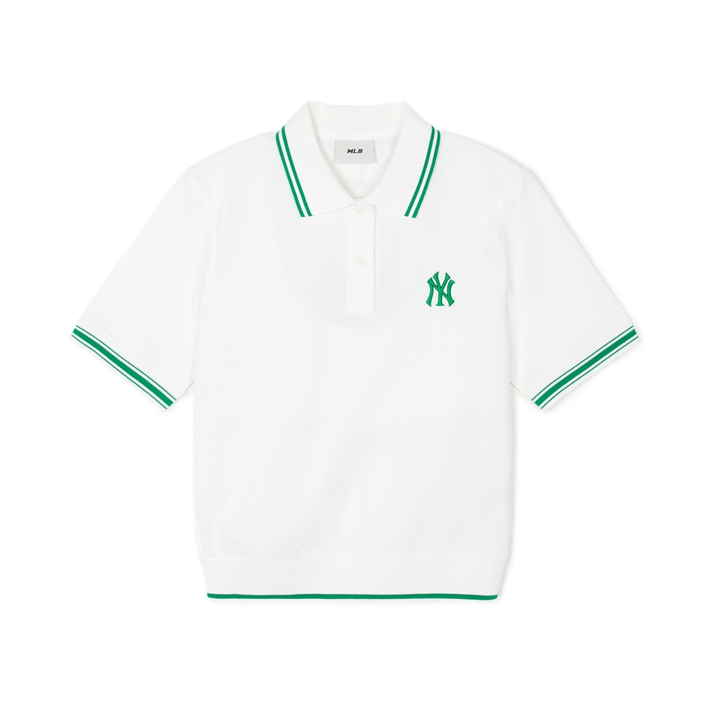 Áo Croptop MLB Korea Women's Basic New York Yankees Ivory