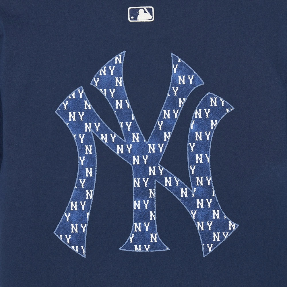 Áo Thun MLB Korea Denim Like Mono Big Lux New York Yankees Navy
