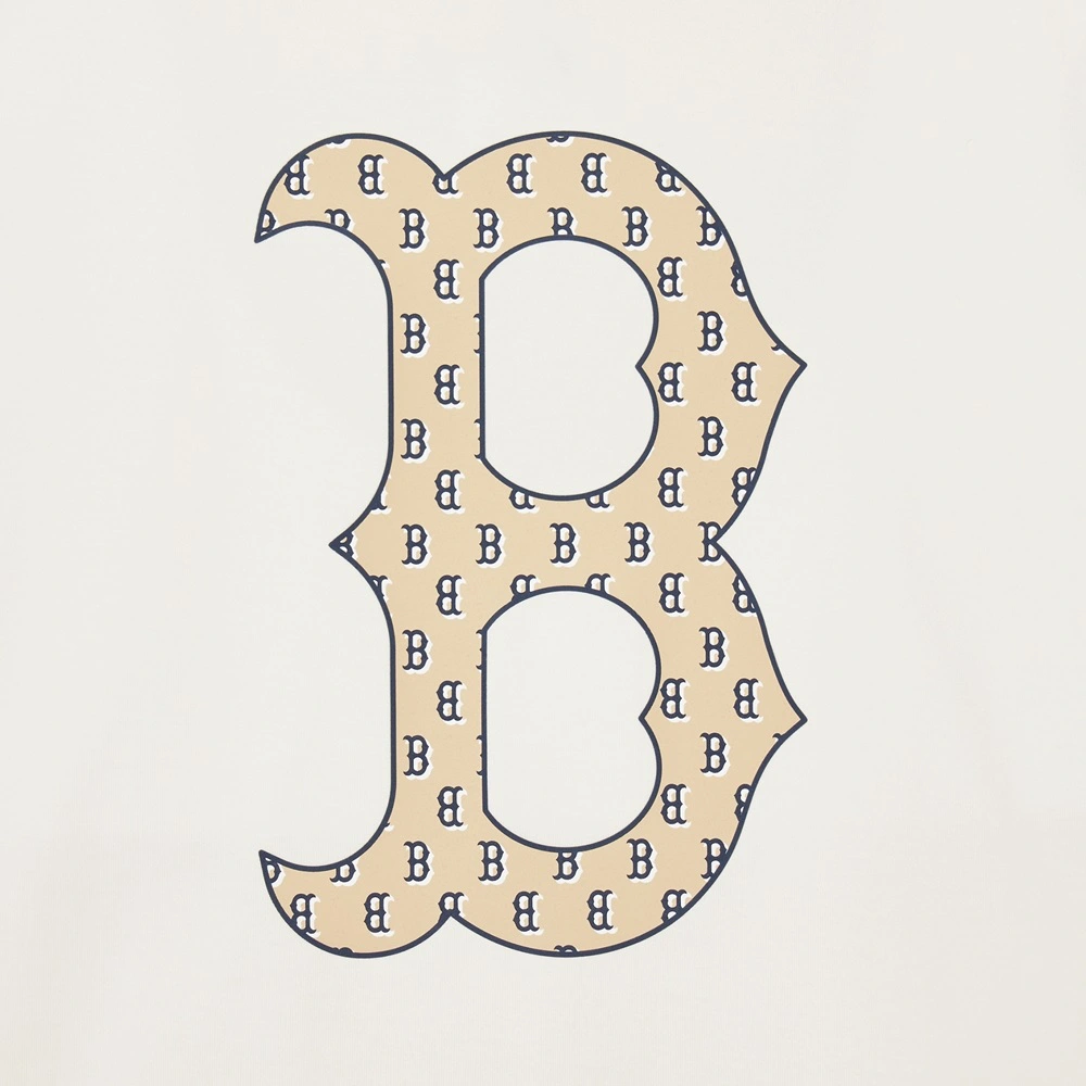 Áo Thun MLB Korea Classic Mono Big Lux T-Shirt Boston Red Sox Cream