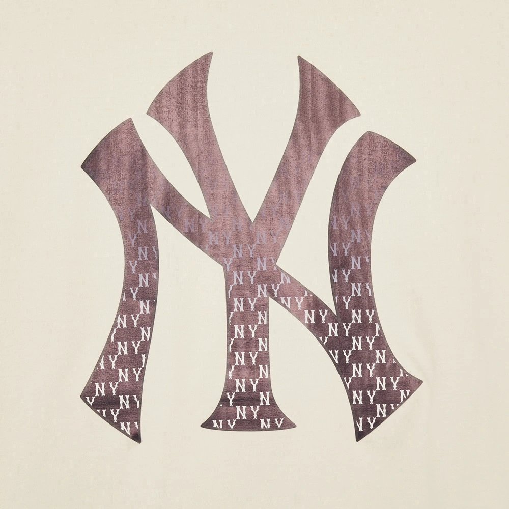 Áo Thun MLB Korea Monogram Big Lux New York Yankees D.Cream