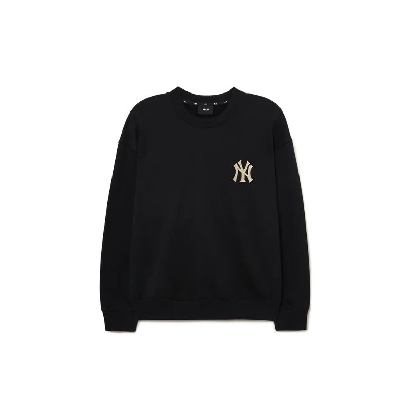 Áo Nỉ Sweater MLB Basic Bling Mega Logo Nhũ New York Yankees 3AMTB1034-50BKS Màu Đen