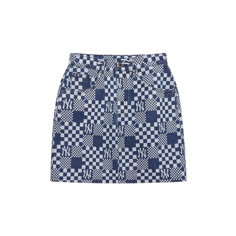 Chân Váy Nữ MLB Denim A Checkerboard