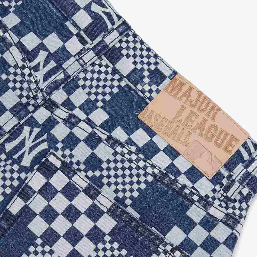 Chân Váy Nữ MLB Denim A Checkerboard