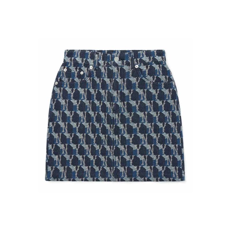 Chân Váy MLB Monogram Jacquard Denim Skirt New York Yankees