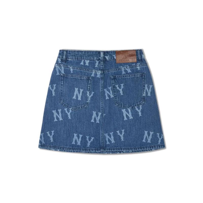 Chân Váy Nữ MLB Denim In Logo Multi Mega New York Yankees