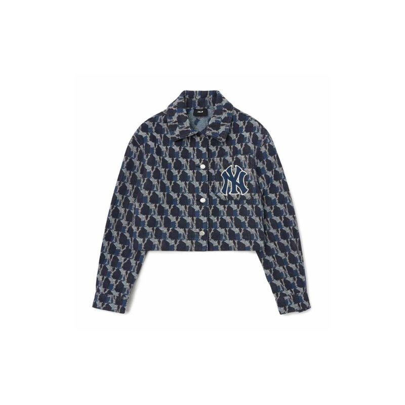 Áo khoác denim nữ Cube Monogram Jacquard