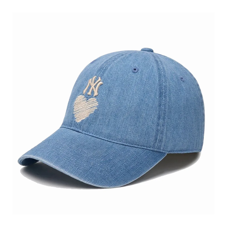 Mũ MLB Denim Heart Unstructured Ball Cap Blue 3ACPH024N-50BLL