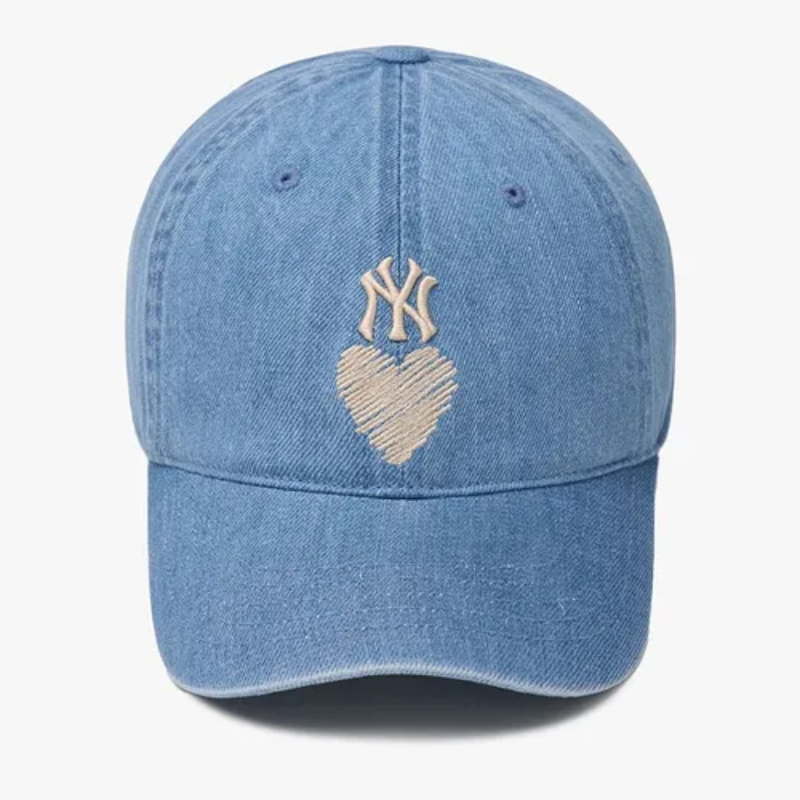 Mũ MLB Denim Heart Unstructured Ball Cap Blue 3ACPH024N-50BLL