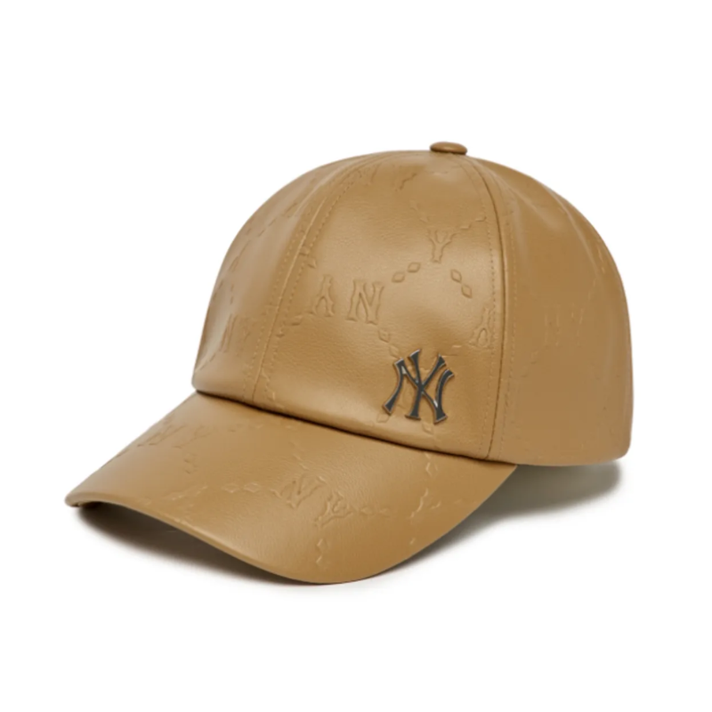 Mũ MLB New York Yankees Diamond Monogram Embossed Beige 3ACPM1226-50BGD