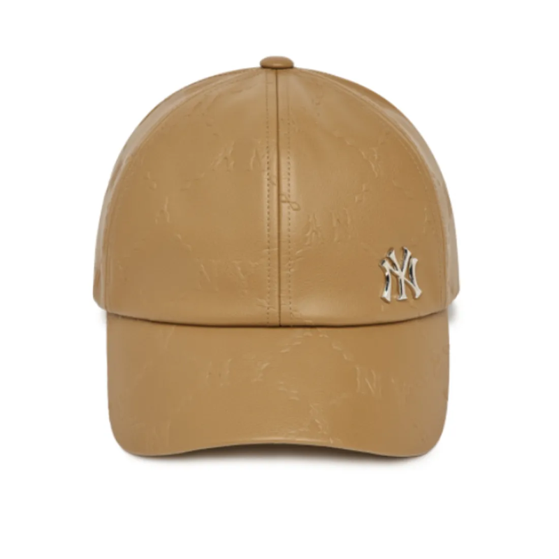 Mũ MLB New York Yankees Diamond Monogram Embossed Beige 3ACPM1226-50BGD