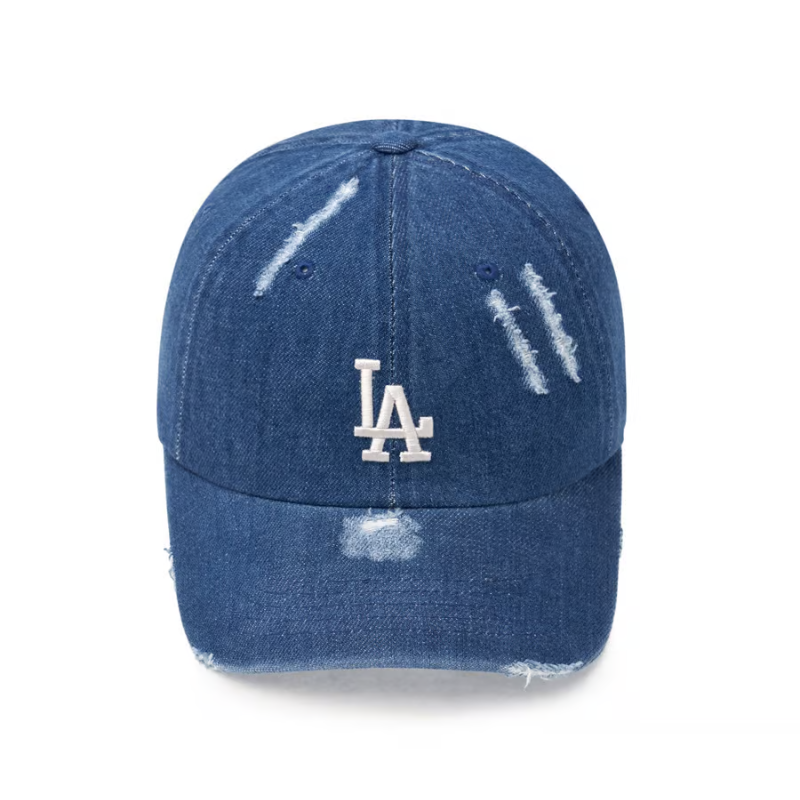 Mũ MLB Damage Washed Denim Unstructured Ball Cap LA Dodgers Indigo 3ACPVD34N-07INS