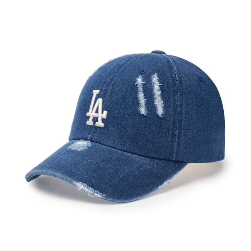 Mũ MLB Damage Washed Denim Unstructured Ball Cap LA Dodgers Indigo 3ACPVD34N-07INS