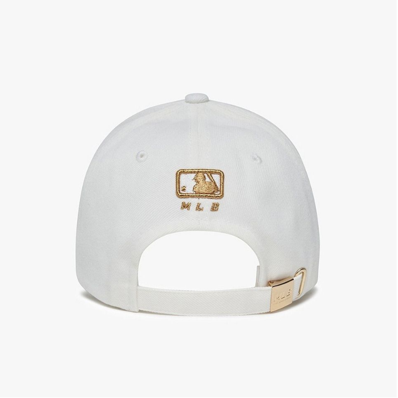 Mũ MLB Metal Embroidery White Gold LA Dodger 3ACPIG01N-07WHS