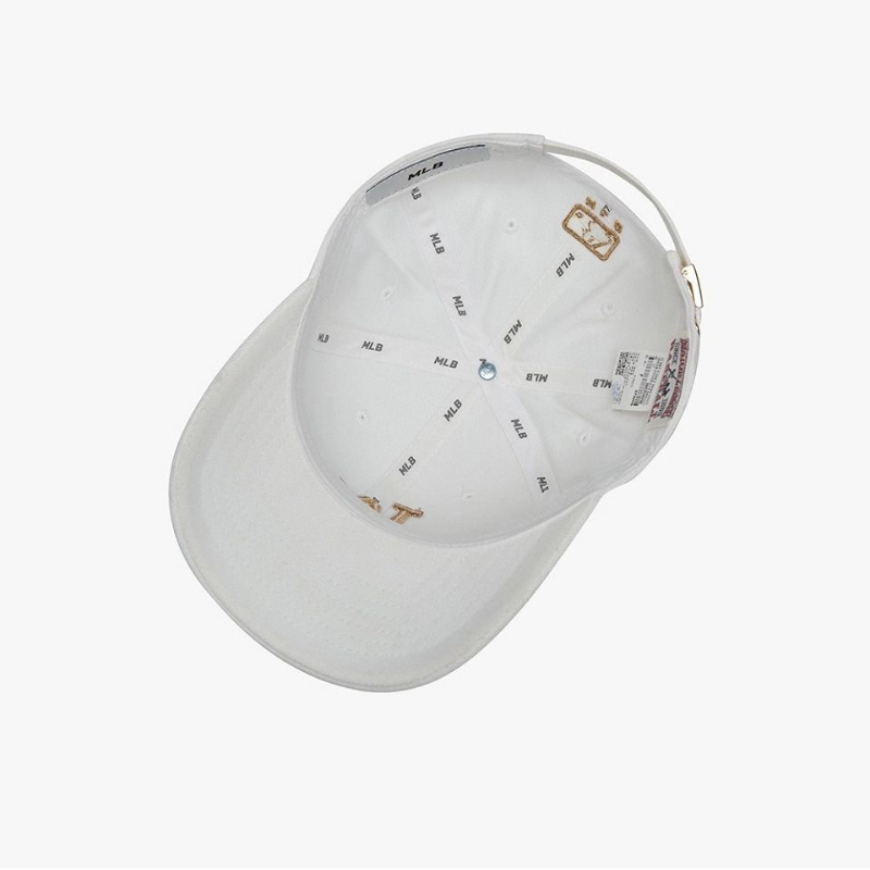 Mũ MLB Metal Embroidery White Gold LA Dodger 3ACPIG01N-07WHS