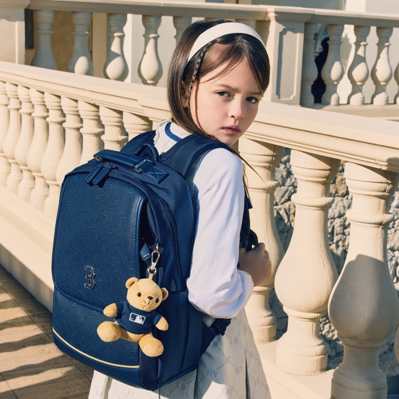 Balo Kids MLB Korea Dia Mono Embossed School Bag Boston Red Sox D.Navy