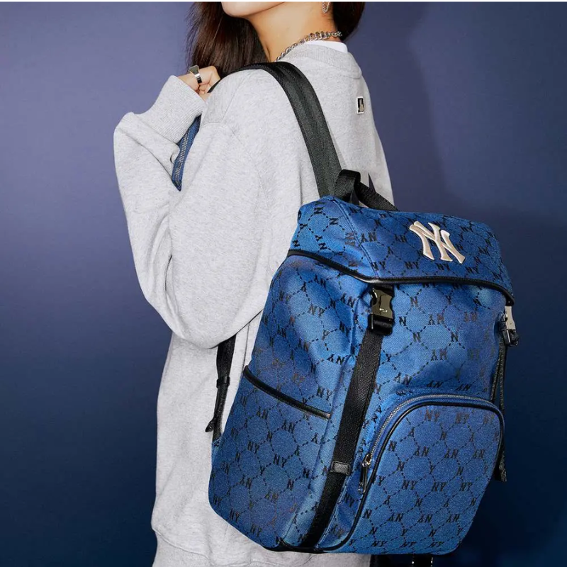 Balo Big Size MLB Korea Monogram Diamond Jacquard New York Yankees D.Blue