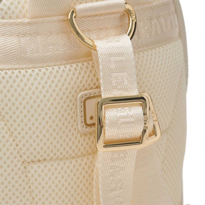 Balo Mini Backpack MLB Korea [KIDS] Dia Mono PU Embossed New York Yankees Cream