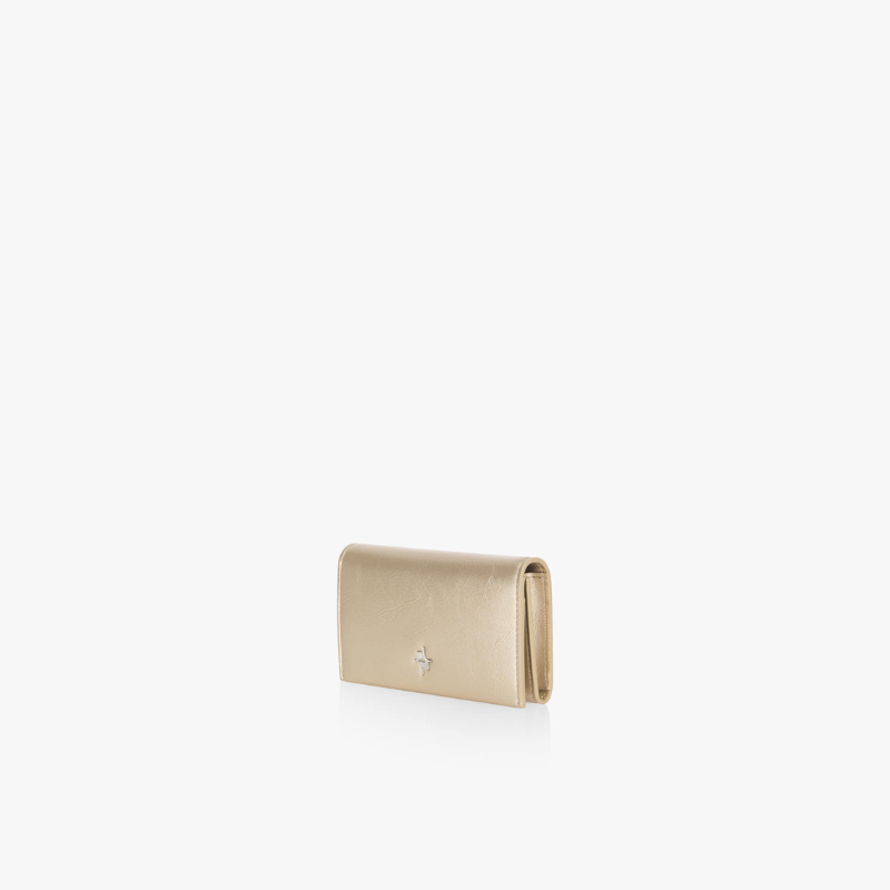 FLAMMA FLAP CARD WALLET - CHAMPAGNE GOLD