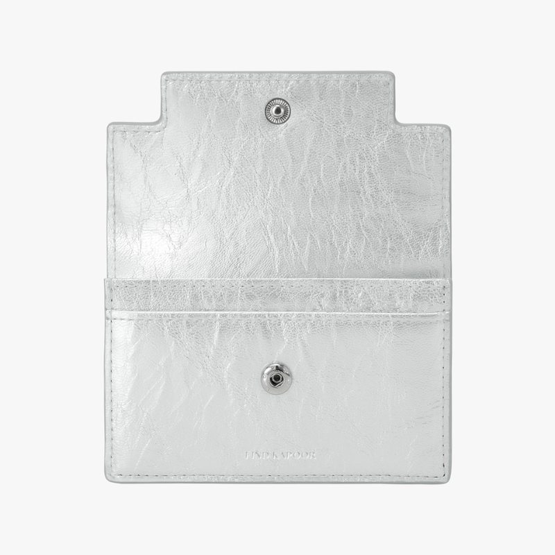MARTY CARD WALLET CRINKLED - SILVER
