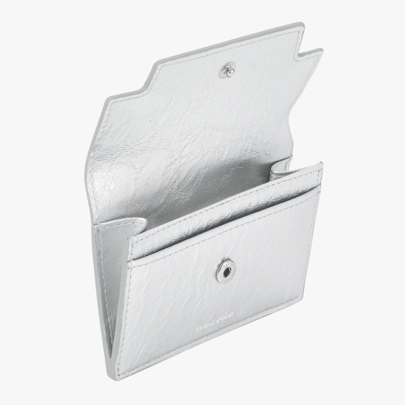 MARTY CARD WALLET CRINKLED - SILVER