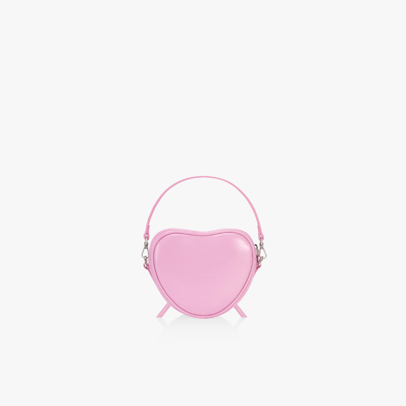 RIBBON TIE HEART BAG - PINK