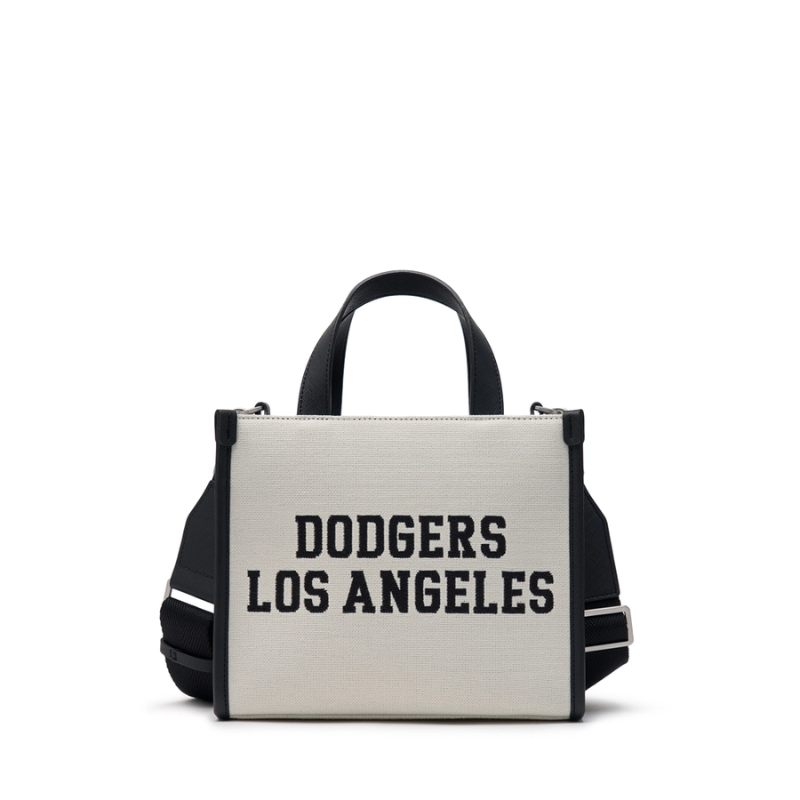 Túi Tote Bag MLB Korea Varsity Jacquard LA Dodgers Cream