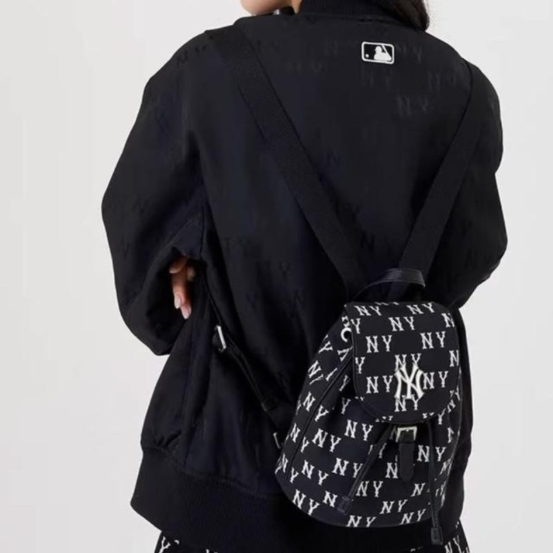 Túi Bucket Bag MLB Korea Monogram Jacquard Bucket Bag New York Yankees Black