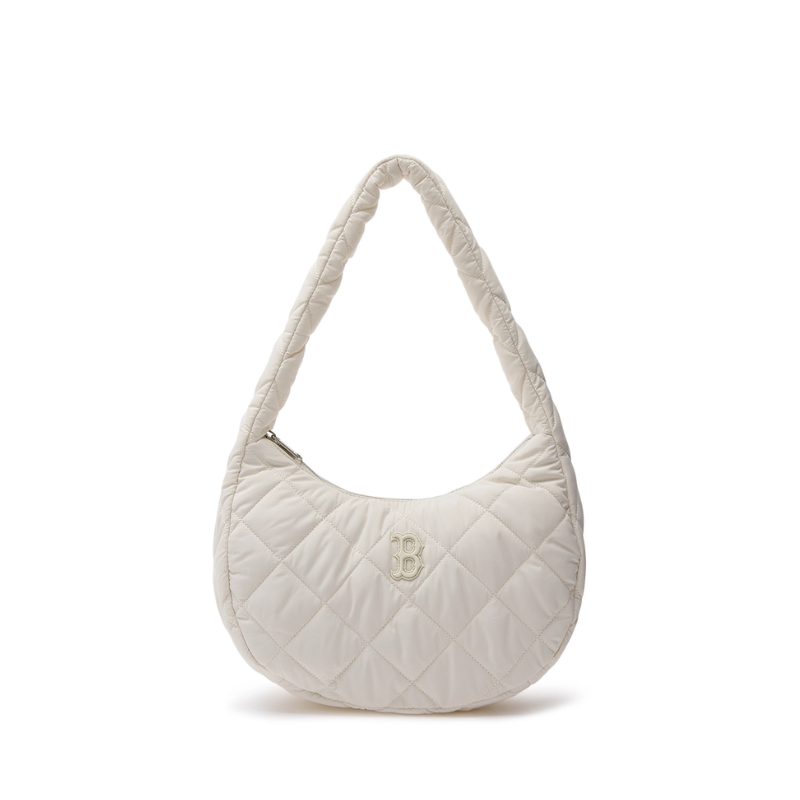 Túi đeo vai MLB Korea Quilted Hobo Bag Medium Boston Red Sox Cream