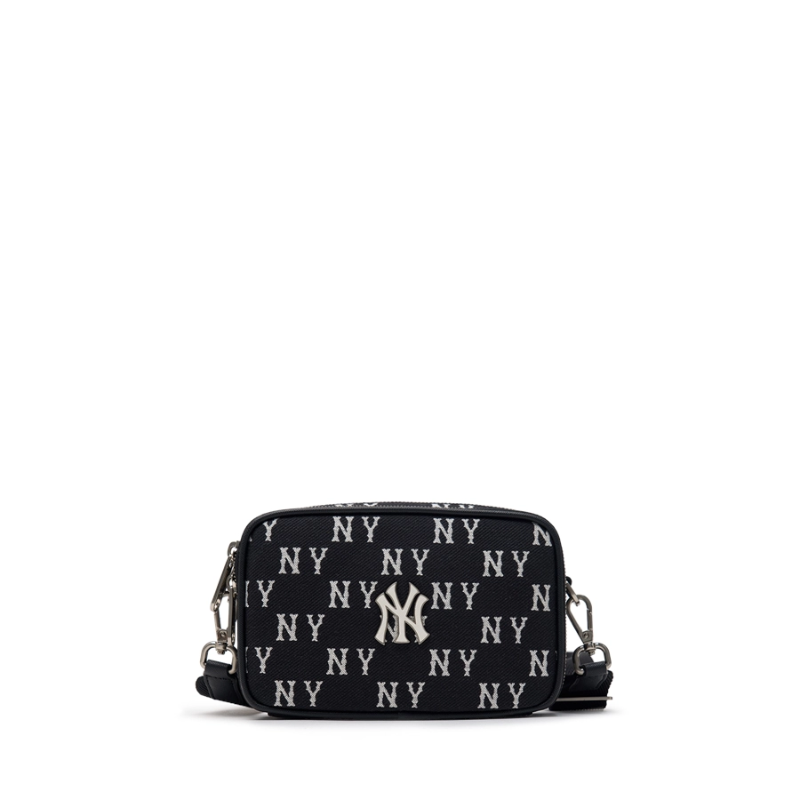 Túi đeo chéo MLB Korea Monogram Jacquard Mini Cross Bag New York Yankees Black