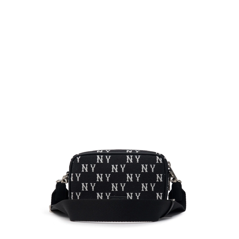 Túi đeo chéo MLB Korea Monogram Jacquard Mini Cross Bag New York Yankees Black