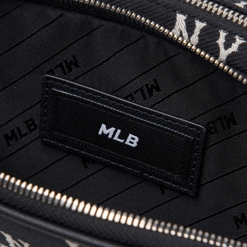 Túi đeo chéo MLB Korea Monogram Jacquard Mini Cross Bag New York Yankees Black