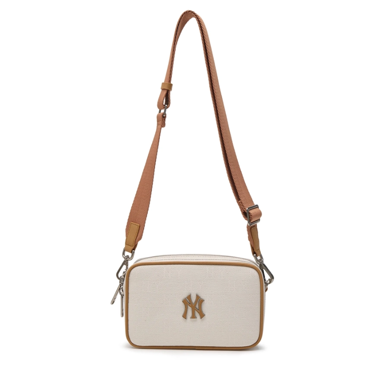 Túi đeo chéo MLB Korea Monogram Jacquard Mini Cross Bag New York Yankees Cream
