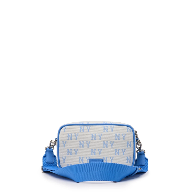 Túi đeo chéo MLB Korea Monogram Jacquard Mini Cross Bag New York Yankees Sky Blue