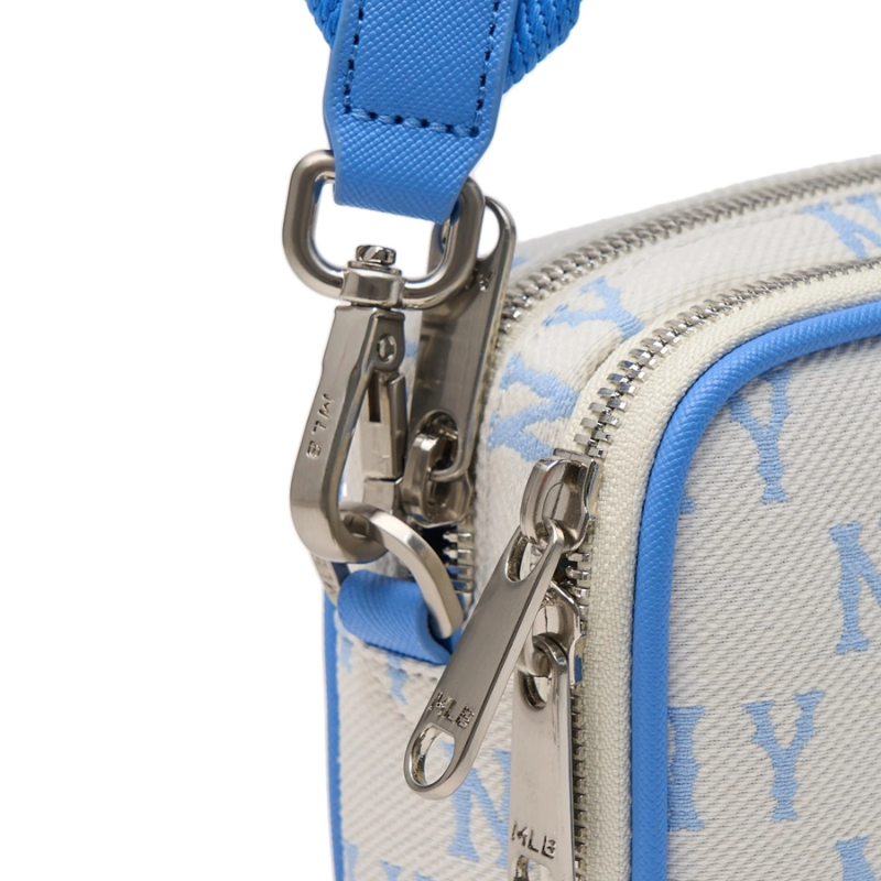 Túi đeo chéo MLB Korea Monogram Jacquard Mini Cross Bag New York Yankees Sky Blue