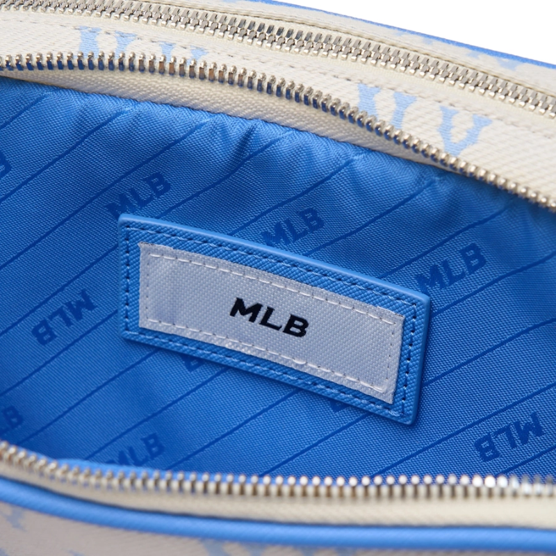 Túi đeo chéo MLB Korea Monogram Jacquard Mini Cross Bag New York Yankees Sky Blue