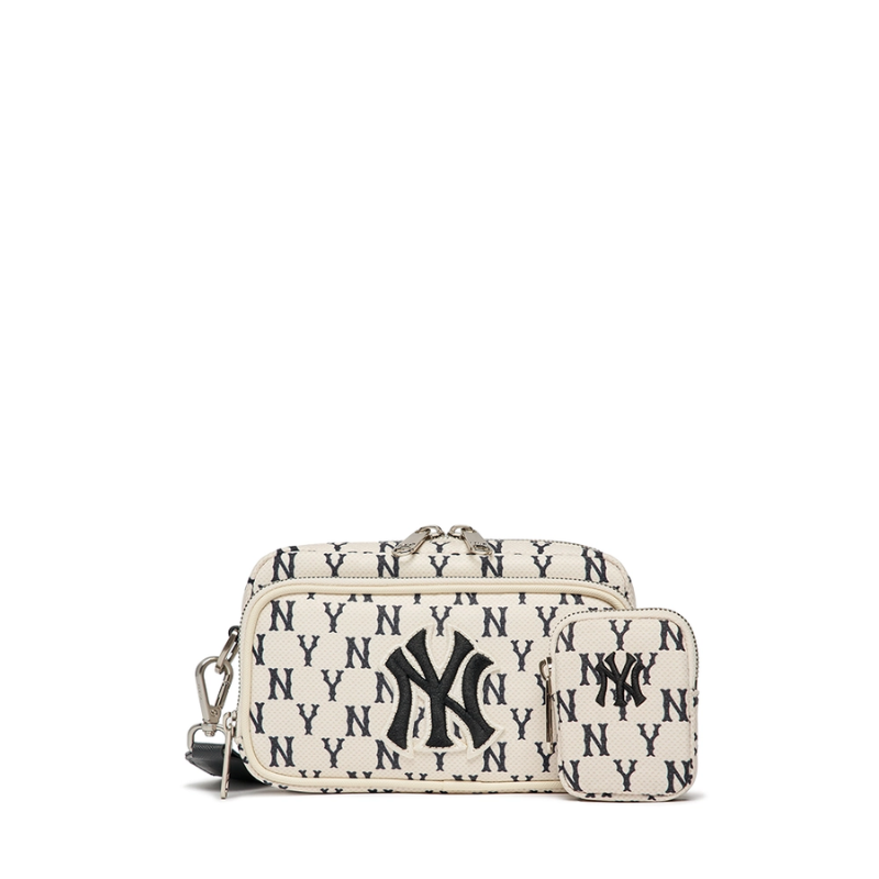 Túi đeo chéo MLB Korea Monogram Mini Cross Bag New York Yankees D.Cream