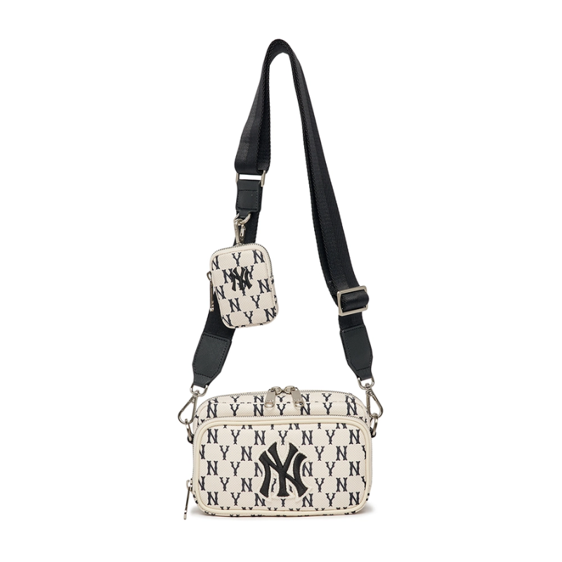 Túi đeo chéo MLB Korea Monogram Mini Cross Bag New York Yankees D.Cream
