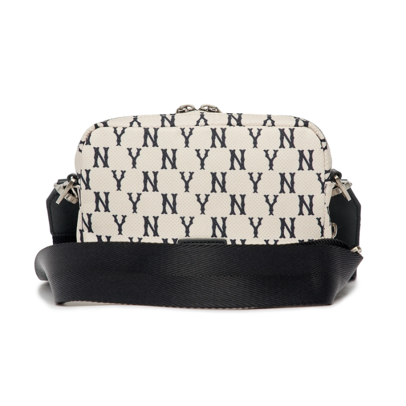 Túi đeo chéo MLB Korea Monogram Mini Cross Bag New York Yankees D.Cream